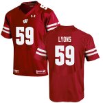 Men's Wisconsin Badgers NCAA #59 Andrew Lyons Red Authentic Under Armour Stitched College Football Jersey XH31S32PW